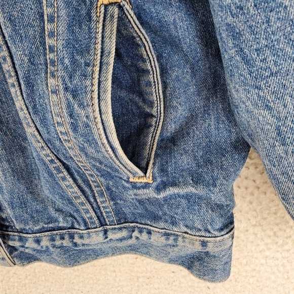 Vtg Levis Trucker Jacket Sz L Type III Blue Denim 77930-7206 Button USA Made 90s - Picture 11 of 15